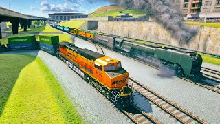 BNSF 4479 pulling Freight from Dockyard San Fierro to Las Venturas Grand Theft Auto V [upl. by Mandie]