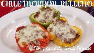 Chiles Morron Rellenos de carne molida receta facil y rapida [upl. by Hetti928]