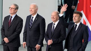 US President Biden meets with Scholz Macron and Starmer in Berlin [upl. by Hungarian]