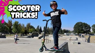 Scooter Skatepark Tricks First Time [upl. by Rellia236]