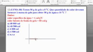 Exercícios Resolvidos de Calorimetria parte 2 de 3  Prof Vinicius Elias [upl. by Aihsenrad]