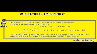 Calcul littéral développement [upl. by Agneta]