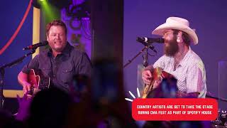 Post Malone and Blake Shelton Pour Me a Drink 2024 CMA Fest at Spotify House [upl. by Kolodgie]