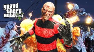 GTA 5 PC Mods  FREDDY KRUEGER vs ZOMBIES A NIGHTMARE ON GROVE STREET GTA 5 Mods Gameplay [upl. by Tteltrab]