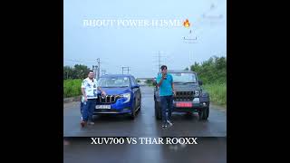 NEW THAR ROOX VS XUV700 viral trending dragrace bmw cars [upl. by Rahcir]