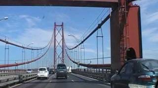 Ponte 25 de Abril Lisboa  Lisbon bridge full crossing [upl. by Borg270]