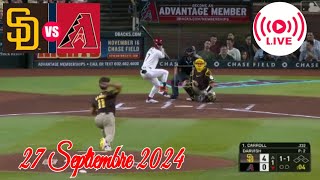 Padres vs Diamondbacks  MLB en vivo ⚾ 27 Septiembre 2024  Beisbol de Grandes Ligas en vivo [upl. by Serrell]