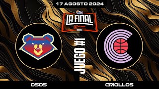 Osos de Manatí vs Criollos de Caguas  Juego 1  La Final Brava  BSN2024 [upl. by Nimajeb667]