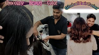 Chocolate Brown Color Kaise Kare  Global Hair Color kare  haircolor globalhaircolour [upl. by Oric]