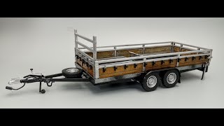 NEW Utility Trailer 124 4n1 Scale Model Kit Build How To Assemble Paint Turn Plastic Into Wood [upl. by Colman]