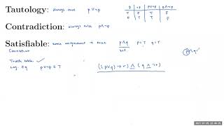 Tautology Contradiction and Satisfiable [upl. by Adnolahs]