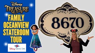 TREASURE  Family Oceanview Stateroom 8670 Encanto  Full Tour Review FIRST LOOK Disney Cruise Line [upl. by Yxor925]