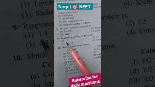 Respiration in plants class 11 Neet PYQ series biology neet ncert neetpyq aiims [upl. by Nitsirt]