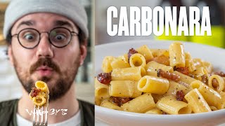 La recette des VRAIES carbonara  🤌🏻🤌🏻 [upl. by Tillie]