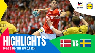 Denmark vs Sweden  Round 6  EHF EURO Cup 2024 [upl. by Bent]