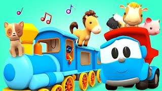 Chante avec Léo le camion  le train Dessin animé éducatif en français pour enfants [upl. by Holmes]