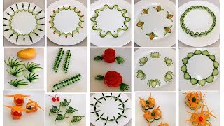 20 Fruit plate decoration  Fruit Vegetable Carving Garnish amp Cutting Tricks [upl. by Kwabena971]