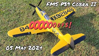 FT Flying Session 7  FMS P39Cobra II  Takeoff Fail 05 May 2024 [upl. by Lisk]