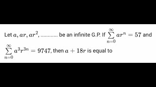 JEE main 2024  Sequences and series  Infinite GP question  Find the value of a 18r [upl. by Enaols284]