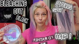 BLEACHING BLACK HAIR DYE  DYEING NATURAL BLONDE HAIR with SLATE GREY HAIR DYE [upl. by Atsiuqal]