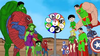 Mini Hulk Mini Spiderman Vs Mini Captain America  Hulk Get Spin And Mini Spiderman is unlucky [upl. by Nnylimaj]