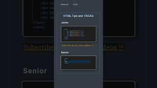 HTML Tips and Tricks Senior VS junior html css coding shorts viralshorts webdesign [upl. by Petit]