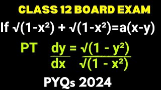 Class 12 Maths 2024 PYQS  Differentiation important questions  cbse 202425 exam preparation [upl. by Stevana951]