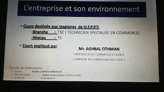 Révision LEntreprise Et Son Environnement 1ere Année [upl. by Roda]