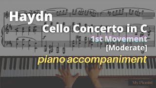 Haydn  Cello Concerto in C 1st Mov Piano Accompaniment Moderate [upl. by Yentuoc494]