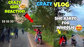 Crazy Girl Reaction😱  She Asked for Wheelie❤️  siren390 sirenvlog [upl. by Nimrac]