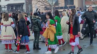 Kukeri festival in Petrich Bulgaria 🇧🇬 dance on the streets Community Vizdol [upl. by Kcirej]