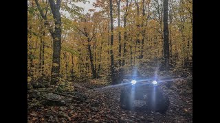 Misty Fall ATV Ride Exploring Trails Crapper Review Shelter Tour Trail Side Lunch [upl. by Odrarebe]