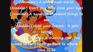 Aladdina whole new world lyrics [upl. by Maletta]