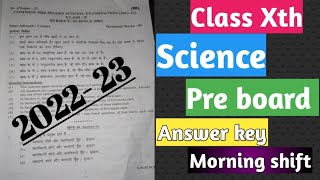 Class 10th  Science Question paper PreBoard solution 20222023  Answer key Morning Shift CBSE [upl. by Garda855]