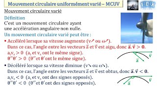 Mouvement circulaire uniformément varié  MCUV [upl. by Nyleek573]