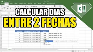 Como calcular los días entre dos fechas en excel 2023  Tipos de cálculos con fechas [upl. by Enitsed]