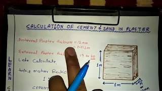 How to Calculate Quantity of Cement and Sand in Plaster [upl. by Meyers]