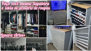 Diy de sapateira com ideia de guarda roupa simples e fácil de fazer gastando pouco [upl. by Stesha]