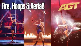 Grace Good returns with a FIERY hula hoop spectacle Qualifiers AGT 2023 [upl. by Harl]