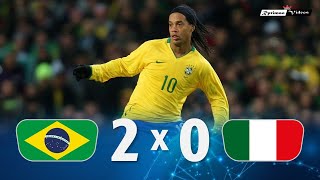 Brasil 2 x 0 Italy Ronaldinho amp Robinho Show ● 2009 Friendly Extended Goals amp Highlights HD [upl. by Ahtekahs]