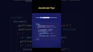 Javascript Password I How to show password in javascript html webdesign coding js javascript [upl. by Annaeg]