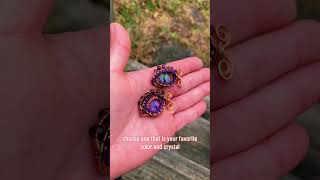 Mystical Dragon Eye Pendant Copper Wire Wrap Crystal Necklace Fantasy Jewelry [upl. by Nnodnarb798]