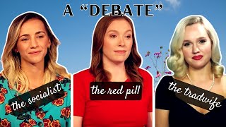 A TradWife a Red Pill Woman and a Feminist Go on TV  JustPearlyThings amp Estee Williams [upl. by Downey]