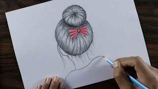 How to Draw Hair with one pencil for beginners [upl. by Marketa64]