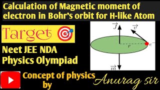 Modern Physics Magnetic moment of electron in Bohrs orbit cbsencrt [upl. by Den]