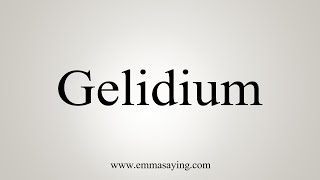 How To Say Gelidium [upl. by Imeon]