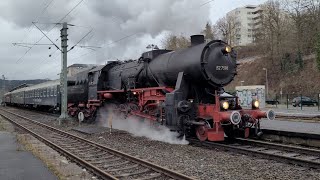 Dreikönigsdampf 2024 Schwarzwald Rundfahrt mit Dampflok Br 52 7596 am 06012024 der EFZ [upl. by Blockus454]