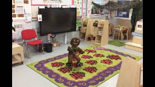 EYFS Stories The Gingerbread Man running through our classroom [upl. by Eicak]