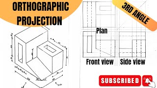 Orthographic drawing in engineering drawing  technical drawing [upl. by Arbmahs]