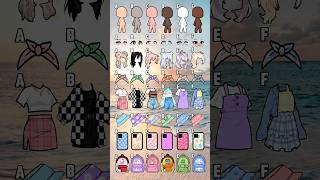 ABCDEF Cute Look Choose your favourite look 😍💞 gacha gachaclub gachalife tocaboca [upl. by Draneb]